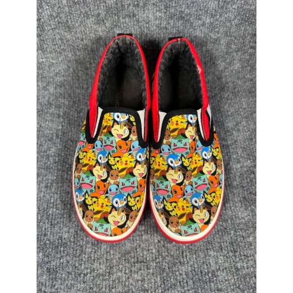 Pokemon-Themed Slip-On Shoes 4Y Ground Up Multicolor Design Red Sole Casual Kids - Picture 15 of 16